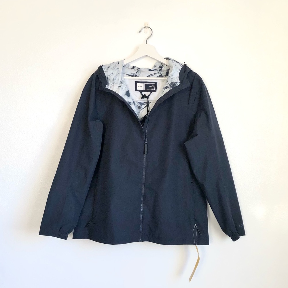 NWT Lole Lainey Navy Blue Waterproof Packable Rain Jacket Size Large